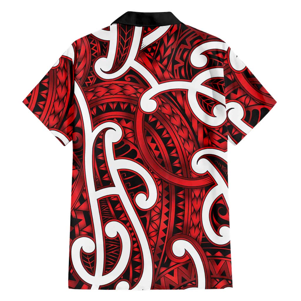 Aotearoa Maori Kowhaiwhai Family Matching Off Shoulder Maxi Dress and Hawaiian Shirt Whero Puhoro and Patiki LT9 - Polynesian Pride