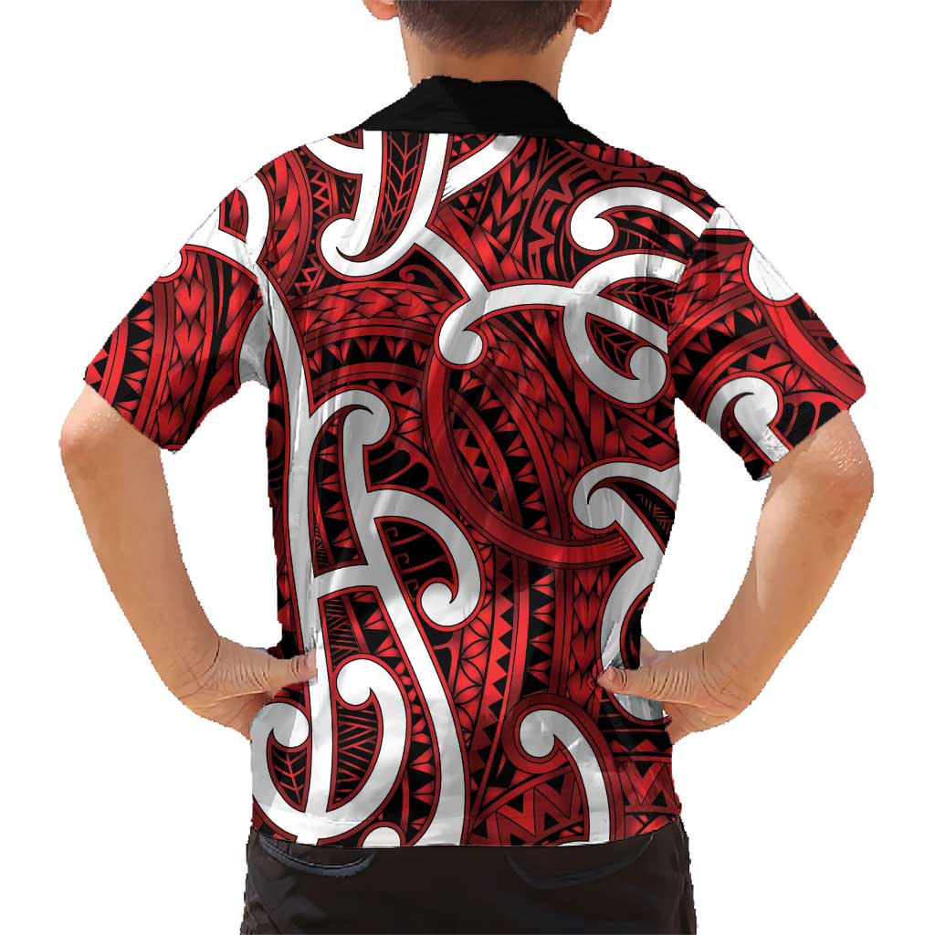 Aotearoa Maori Kowhaiwhai Family Matching Summer Maxi Dress and Hawaiian Shirt Whero Puhoro and Patiki LT9 - Polynesian Pride