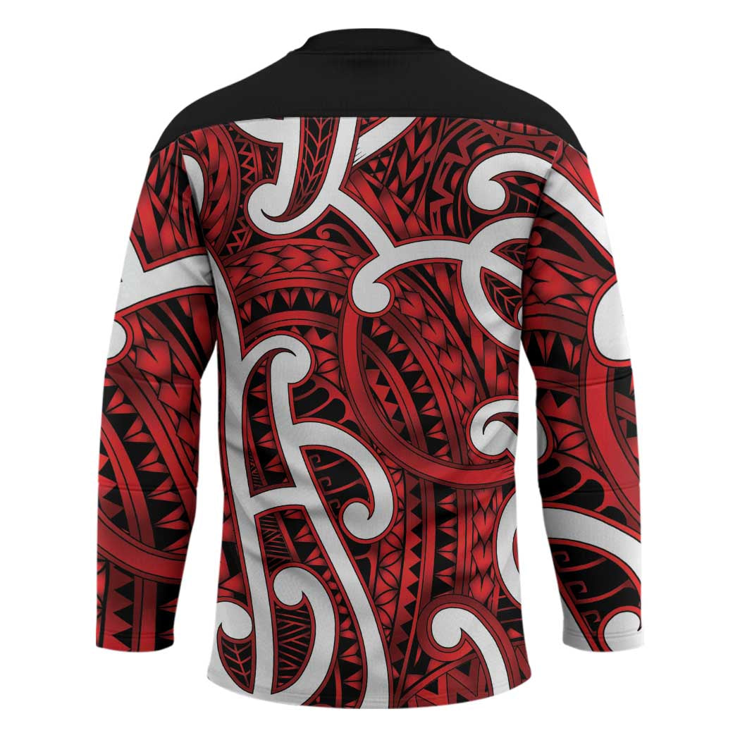 Aotearoa Maori Kowhaiwhai Hockey Jersey Whero Puhoro and Patiki