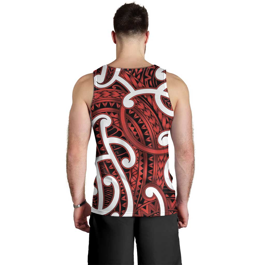 Aotearoa Maori Kowhaiwhai Men Tank Top Whero Puhoro and Patiki