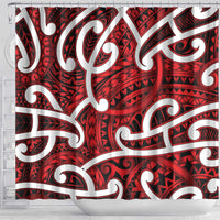 Aotearoa Maori Kowhaiwhai Shower Curtain Whero Puhoro and Patiki