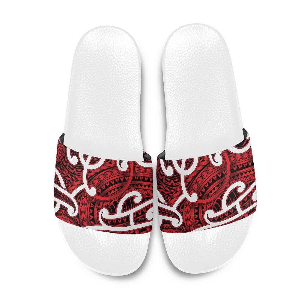 Aotearoa Maori Kowhaiwhai Slide Sandals Whero Puhoro and Patiki