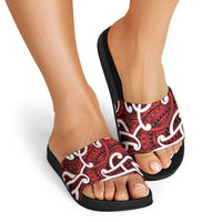 Aotearoa Maori Kowhaiwhai Slide Sandals Whero Puhoro and Patiki