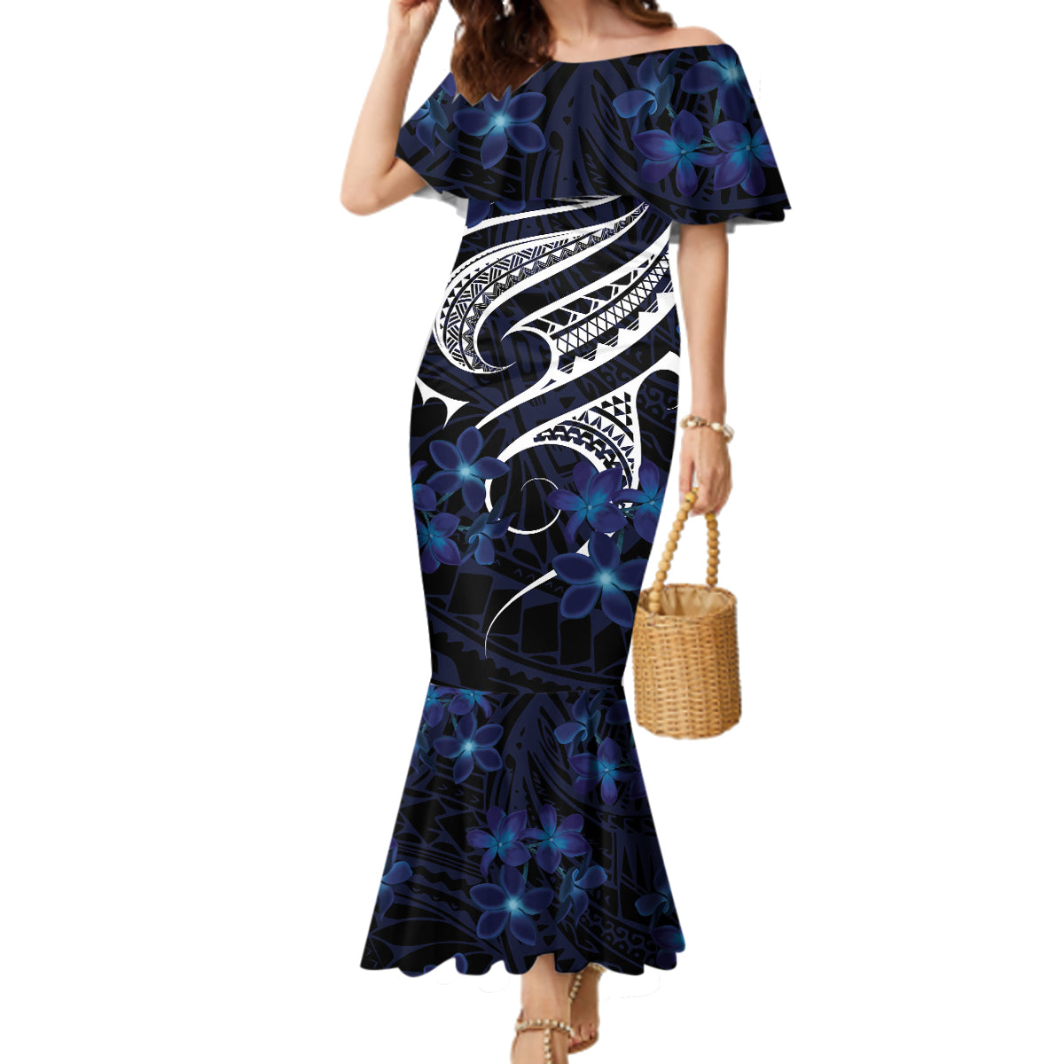 Micronesia Constitution Day Family Matching Mermaid Dress and Hawaiian Shirt Since 1979 with Polynesian Hibiscus Pattern