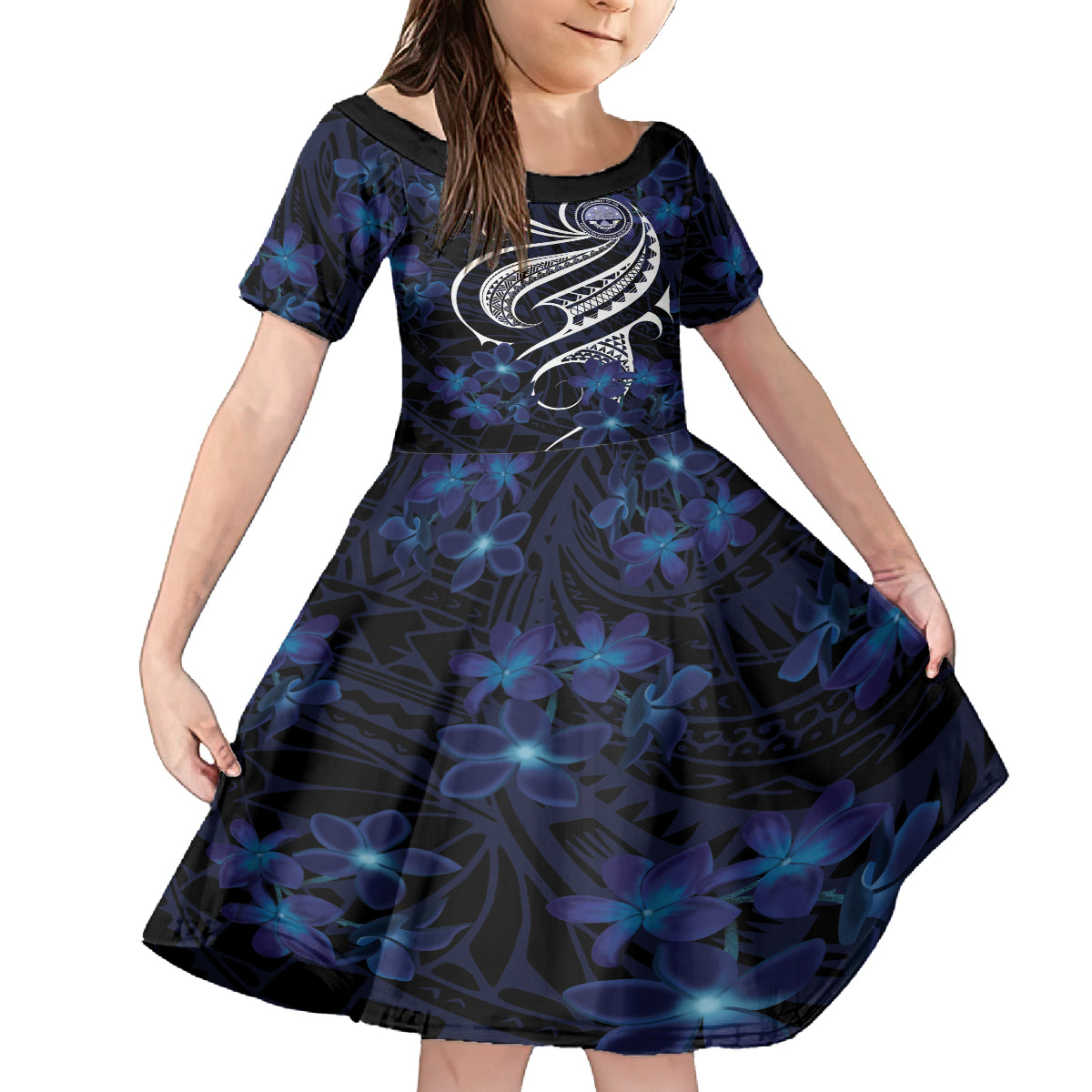 Micronesia Constitution Day Family Matching Off The Shoulder Long Sleeve Dress and Hawaiian Shirt Since 1979 with Polynesian Hibiscus Pattern
