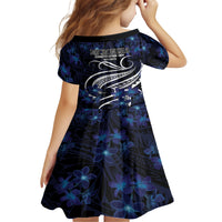 Micronesia Constitution Day Kid Short Sleeve Dress Since 1979 with Polynesian Hibiscus Pattern