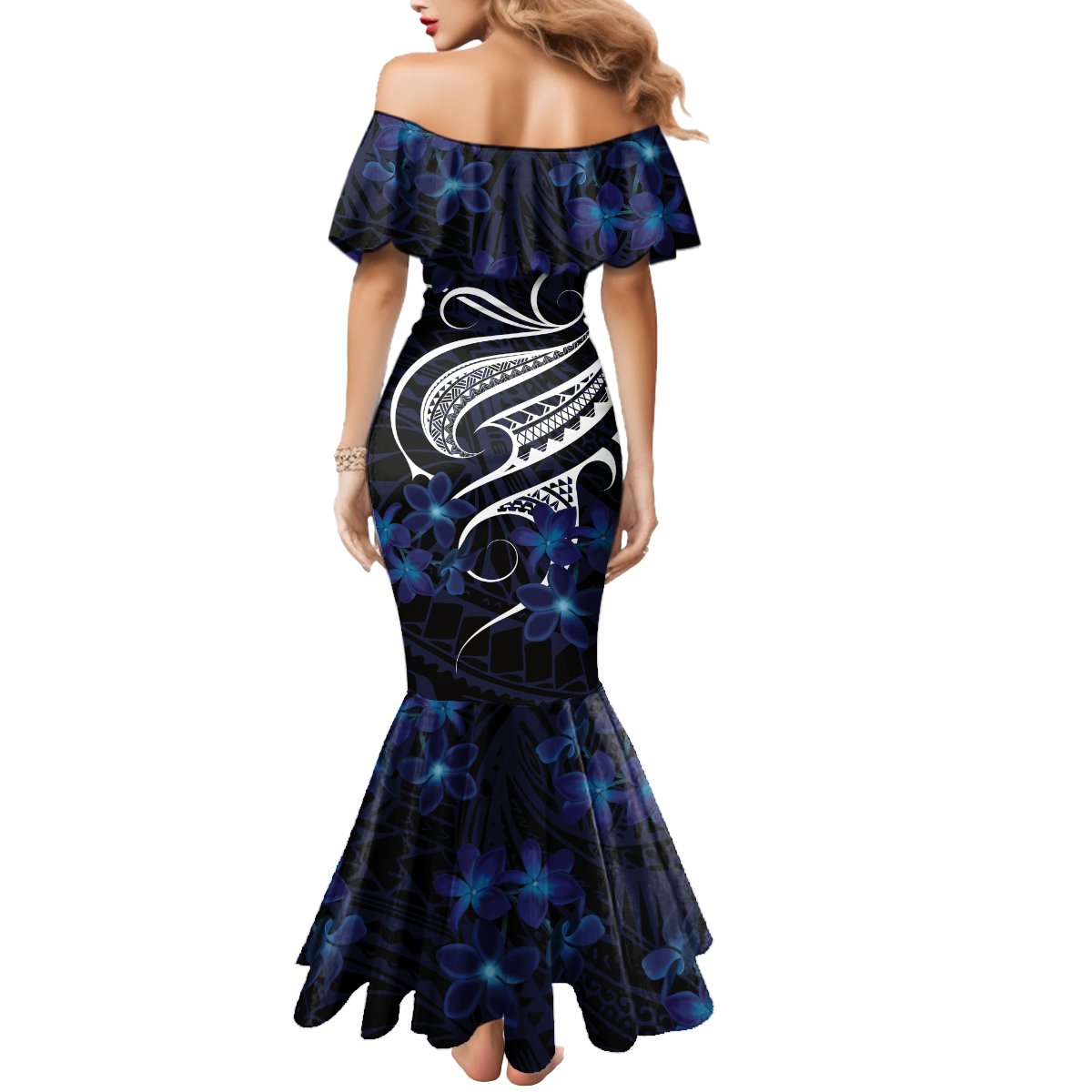 Micronesia Constitution Day Mermaid Dress Since 1979 with Polynesian Hibiscus Pattern