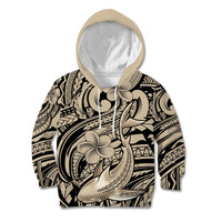 Polynesian Shark Tribal Tattoo Kid Hoodie Beige Style LT9 Hoodie Beige - Polynesian Pride