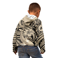 Polynesian Shark Tribal Tattoo Kid Hoodie Beige Style LT9 - Polynesian Pride