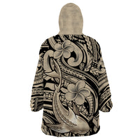Polynesian Shark Tribal Tattoo Wearable Blanket Hoodie Beige Style LT9 - Polynesian Pride