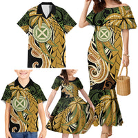 Wallis and Futuna Victory Day Family Matching Mermaid Dress and Hawaiian Shirt Since 1945 with Polynesian Platinum Floral Tribal LT9 - Polynesian Pride