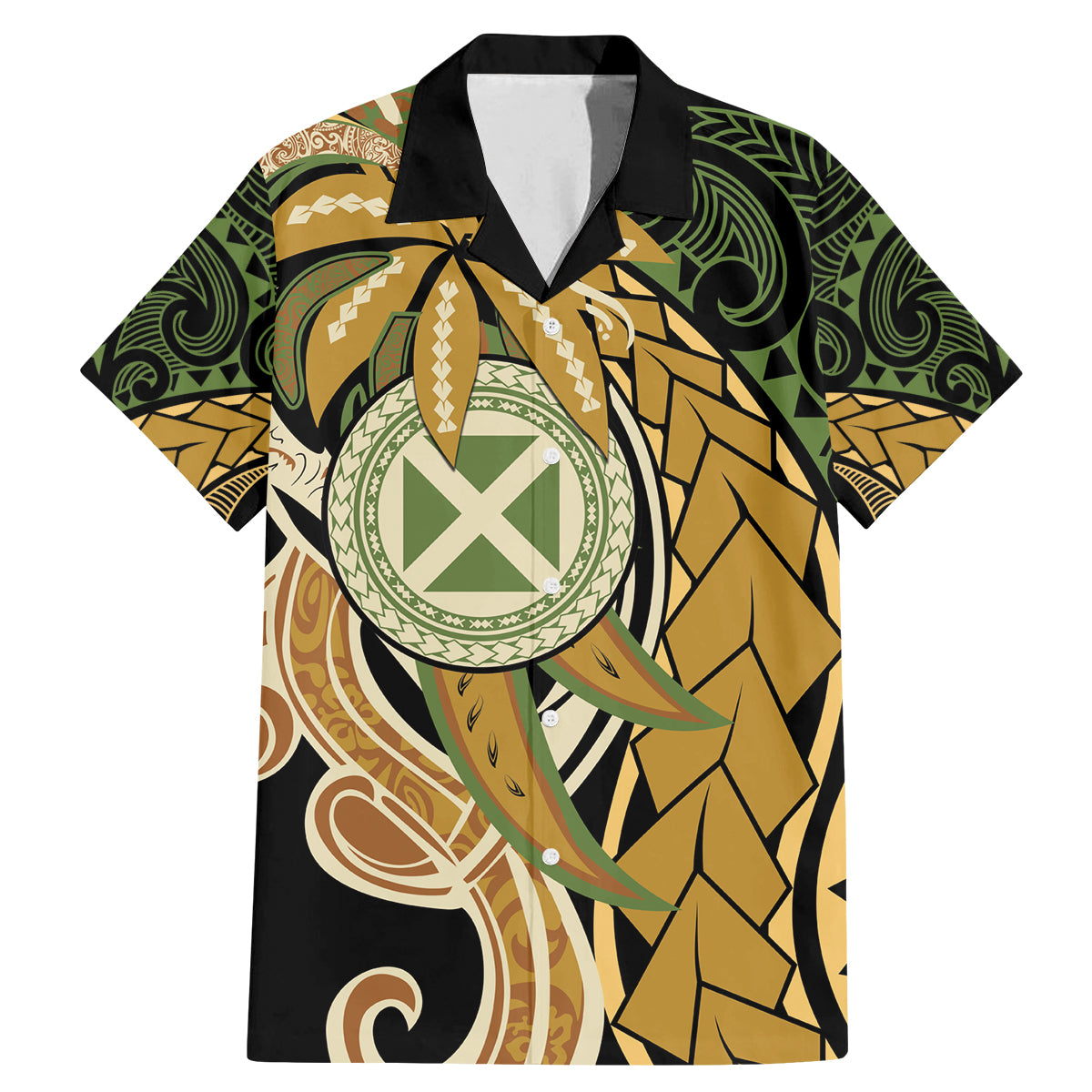 Wallis and Futuna Victory Day Family Matching Mermaid Dress and Hawaiian Shirt Since 1945 with Polynesian Platinum Floral Tribal LT9 Dad's Shirt - Short Sleeve Red - Polynesian Pride
