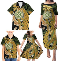 Wallis and Futuna Victory Day Family Matching Puletasi and Hawaiian Shirt Since 1945 with Polynesian Platinum Floral Tribal LT9 - Polynesian Pride