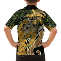 Wallis and Futuna Victory Day Family Matching Summer Maxi Dress and Hawaiian Shirt Since 1945 with Polynesian Platinum Floral Tribal LT9 - Polynesian Pride