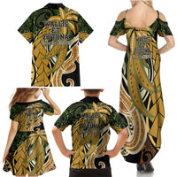 Wallis and Futuna Victory Day Family Matching Summer Maxi Dress and Hawaiian Shirt Since 1945 with Polynesian Platinum Floral Tribal LT9 - Polynesian Pride
