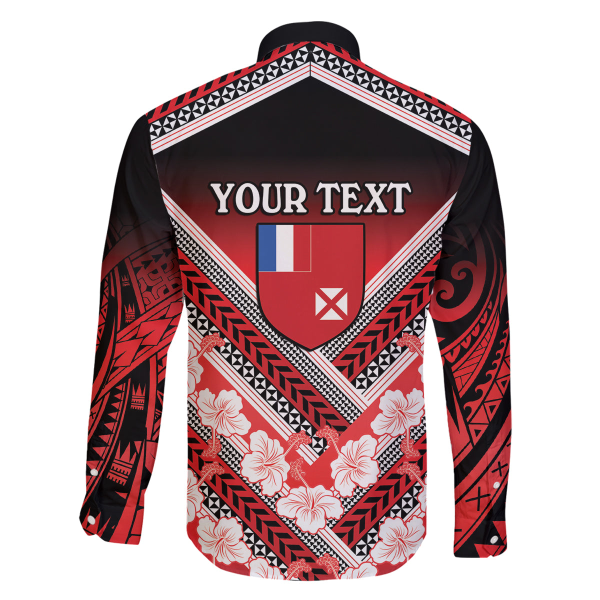 Personalised Wallis et Futuna Family Matching Off Shoulder Short Dress and Hawaiian Shirt Hibiscus and Polynesian Tribal Tattoos LT9 - Polynesian Pride