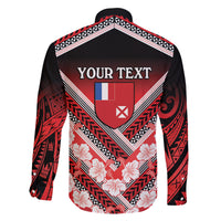 Personalised Wallis et Futuna Family Matching Off Shoulder Short Dress and Hawaiian Shirt Hibiscus and Polynesian Tribal Tattoos LT9 - Polynesian Pride