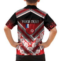 Personalised Wallis et Futuna Family Matching Puletasi and Hawaiian Shirt Hibiscus and Polynesian Tribal Tattoos LT9 - Polynesian Pride