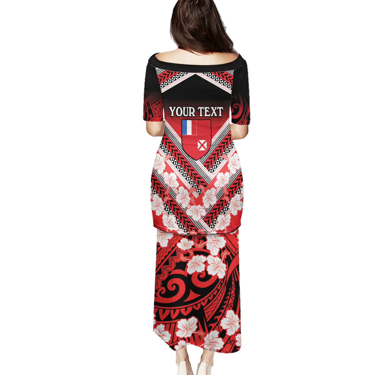 Personalised Wallis et Futuna Family Matching Puletasi and Hawaiian Shirt Hibiscus and Polynesian Tribal Tattoos LT9 - Polynesian Pride