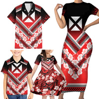 Personalised Wallis et Futuna Family Matching Short Sleeve Bodycon Dress and Hawaiian Shirt Hibiscus and Polynesian Tribal Tattoos LT9 - Polynesian Pride