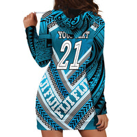 Custom Fiji Rugby Hoodie Dress Fijian Warrior With Polynesian Tribal Tattoos LT9 - Polynesian Pride