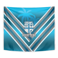 Custom Fiji Rugby Tapestry Fijian Warrior With Polynesian Tribal Tattoos