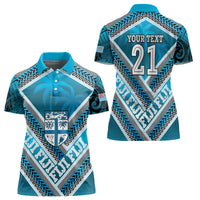 Custom Fiji Rugby Women Polo Shirt Fijian Warrior With Polynesian Tribal Tattoos LT9 - Polynesian Pride
