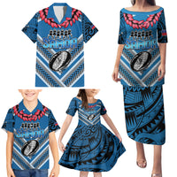 Custom Manuma Samoa Rugby Family Matching Puletasi and Hawaiian Shirt Ula fala Samoan Siva Tau Tribal LT9 - Polynesian Pride