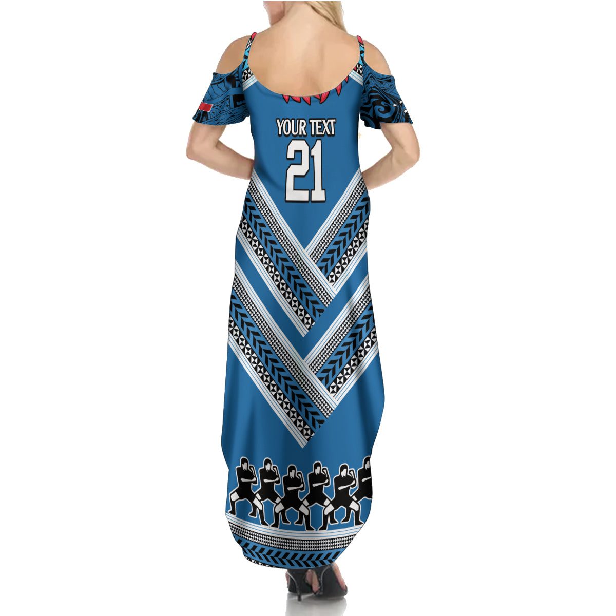 Custom Manuma Samoa Rugby Family Matching Summer Maxi Dress and Hawaiian Shirt Ula fala Samoan Siva Tau Tribal LT9 - Polynesian Pride