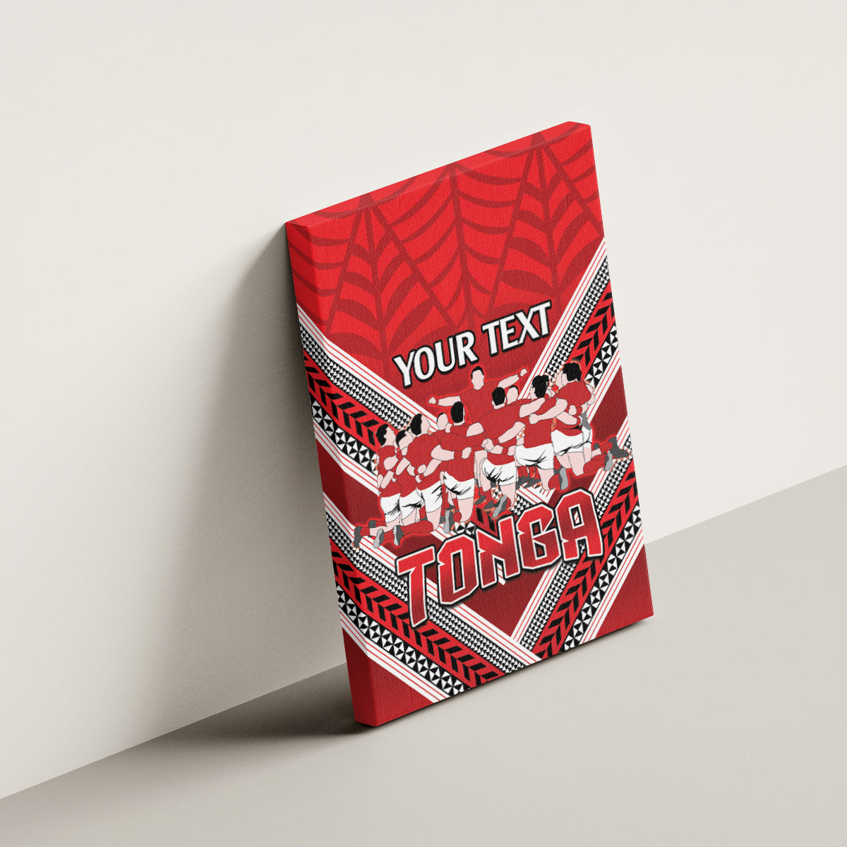 Custom Tonga Rugby Canvas Wall Art Tonga Sipi Tau Ngatu Tribal Pattern