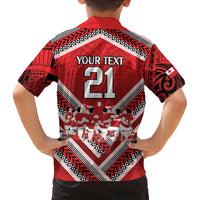 Custom Tonga Rugby Family Matching Off The Shoulder Long Sleeve Dress and Hawaiian Shirt Tonga Sipi Tau Ngatu Tribal Pattern LT9 - Polynesian Pride