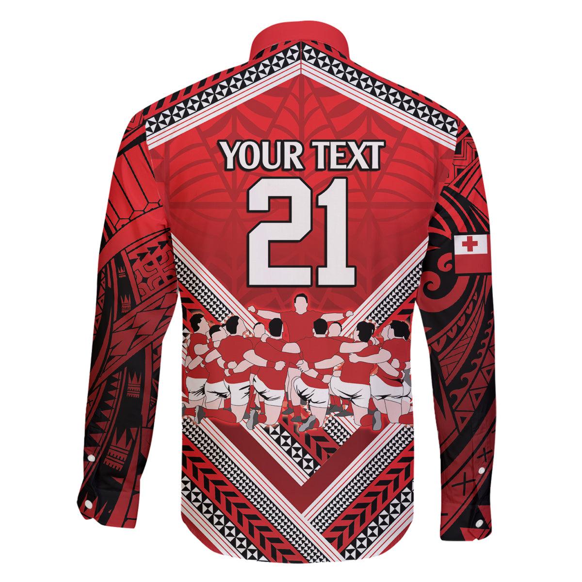 Custom Tonga Rugby Family Matching Off The Shoulder Long Sleeve Dress and Hawaiian Shirt Tonga Sipi Tau Ngatu Tribal Pattern LT9 - Polynesian Pride