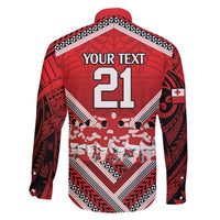 Custom Tonga Rugby Family Matching Off The Shoulder Long Sleeve Dress and Hawaiian Shirt Tonga Sipi Tau Ngatu Tribal Pattern LT9 - Polynesian Pride
