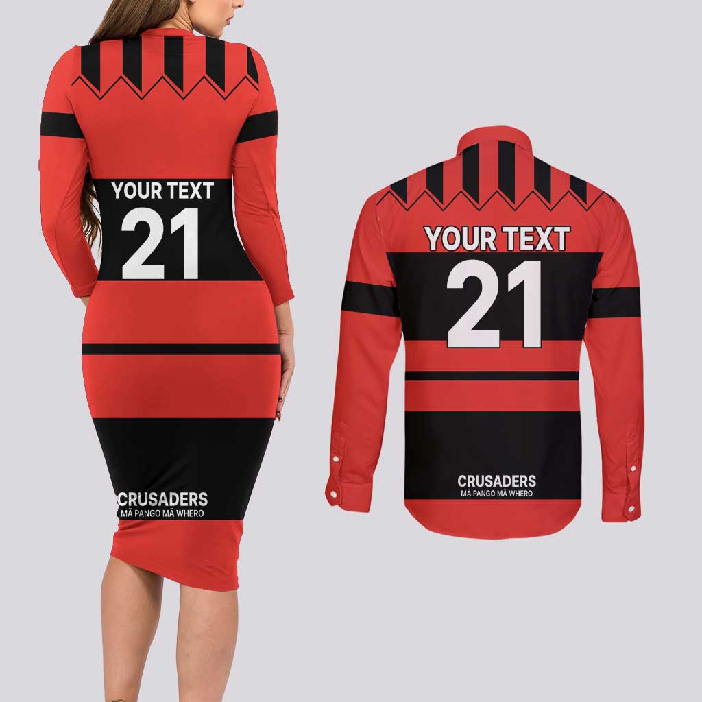 New Zealand Rugby Pacific Custom Couples Matching Long Sleeve Bodycon Dress and Long Sleeve Button Shirt Whatumoana Classic Retro 2025 LT9 - Polynesian Pride