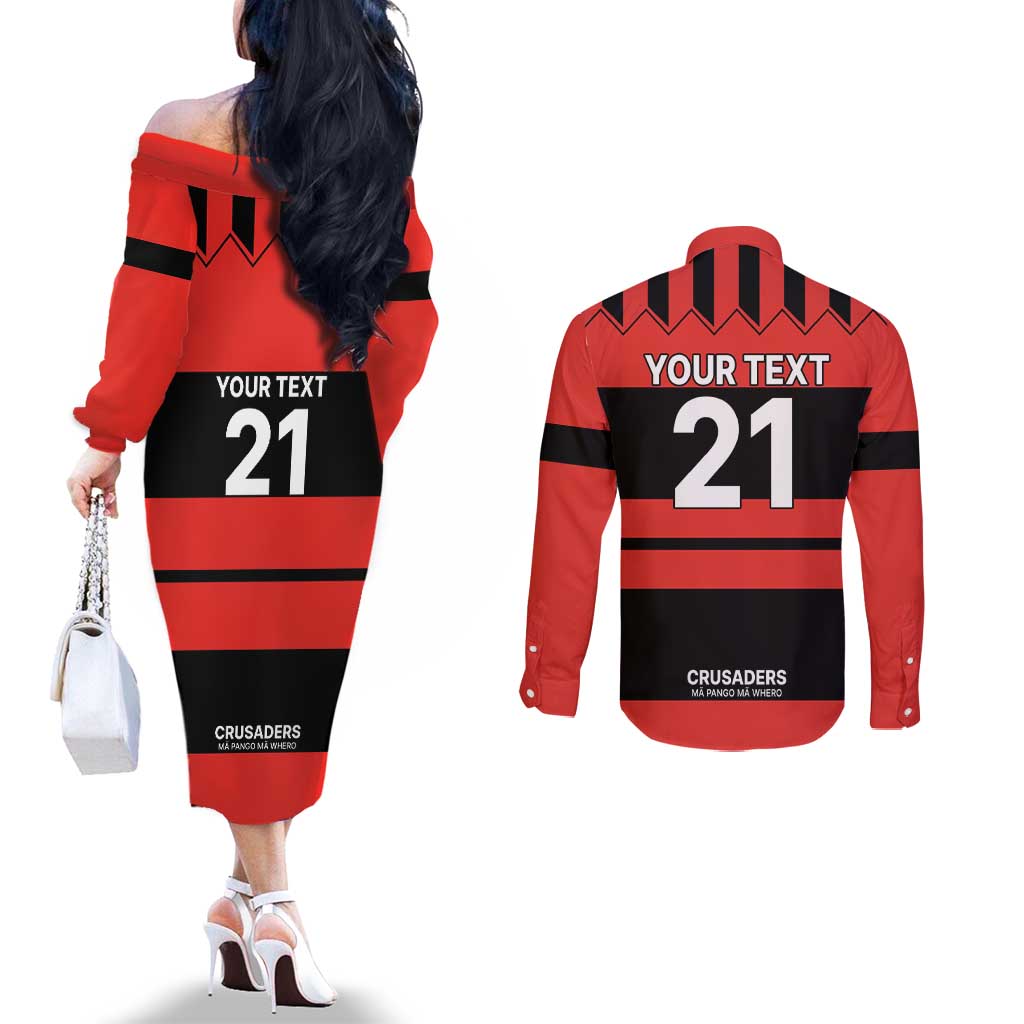 New Zealand Rugby Pacific Custom Couples Matching Off The Shoulder Long Sleeve Dress and Long Sleeve Button Shirt Whatumoana Classic Retro 2025