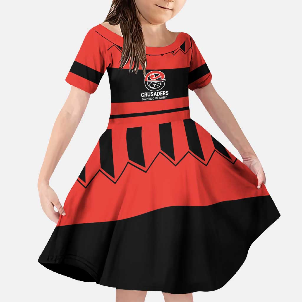 New Zealand Rugby Pacific Custom Family Matching Mermaid Dress and Hawaiian Shirt Whatumoana Classic Retro 2025 LT9 Daughter's Dress Red - Polynesian Pride
