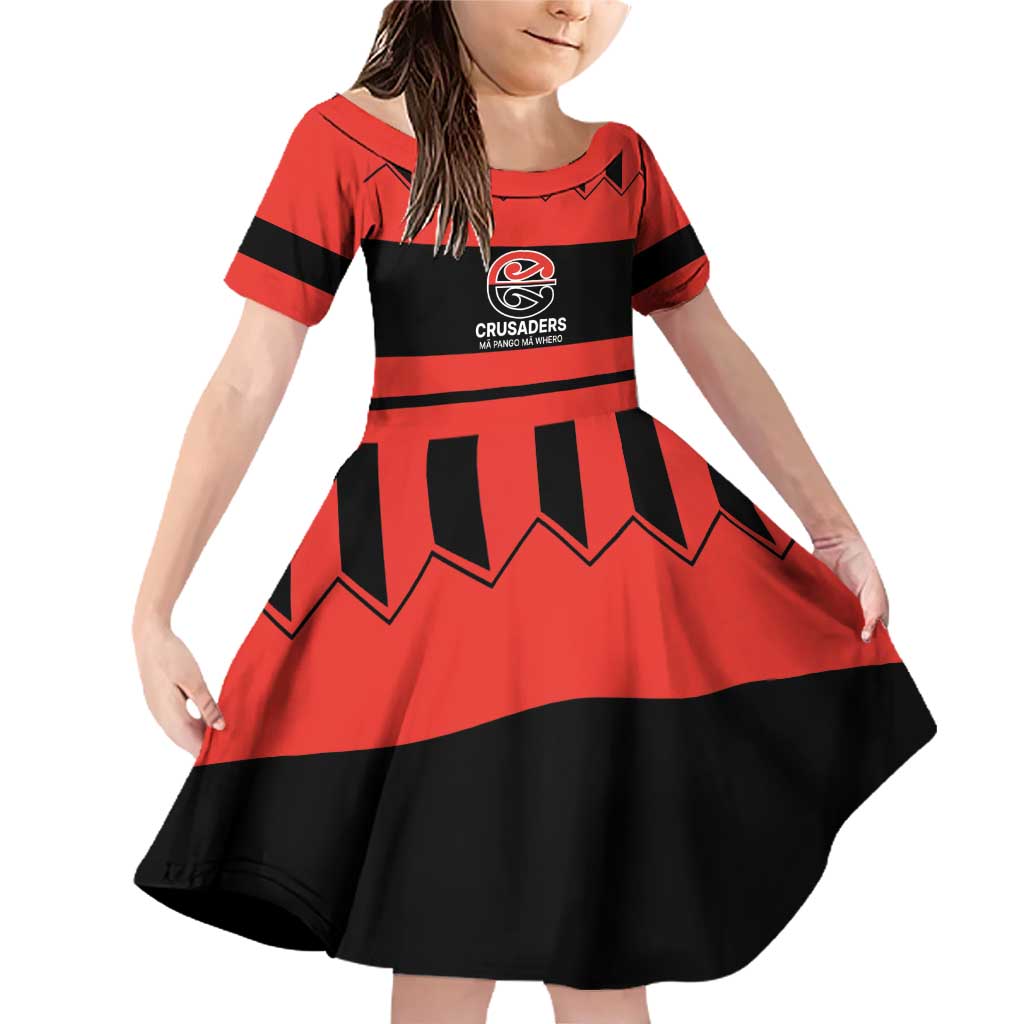 New Zealand Rugby Pacific Custom Family Matching Off Shoulder Short Dress and Hawaiian Shirt Whatumoana Classic Retro 2025 LT9 Daughter's Dress Red - Polynesian Pride