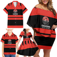 New Zealand Rugby Pacific Custom Family Matching Off Shoulder Short Dress and Hawaiian Shirt Whatumoana Classic Retro 2025 LT9 - Polynesian Pride