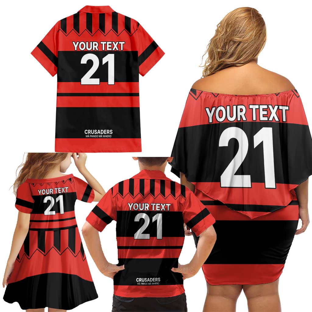 New Zealand Rugby Pacific Custom Family Matching Off Shoulder Short Dress and Hawaiian Shirt Whatumoana Classic Retro 2025 LT9 - Polynesian Pride