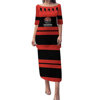 New Zealand Rugby Pacific Custom Puletasi Whatumoana Classic Retro 2025 LT9 Long Dress Red - Polynesian Pride