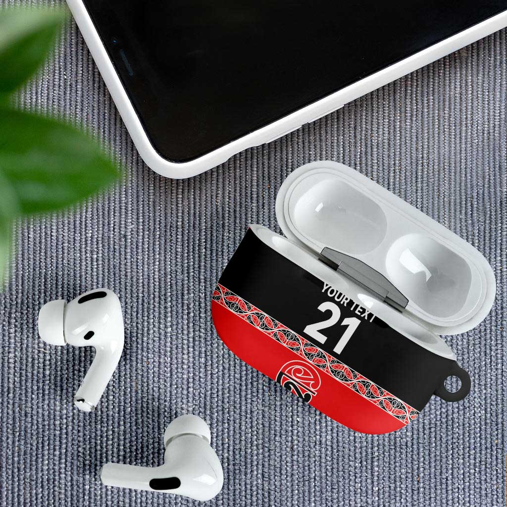 New Zealand Rugby Pacific Custom AirPods Case Whatumoana Maori Kowhaiwhai Pattern - Polynesian Pride