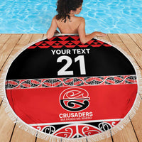 New Zealand Rugby Pacific Custom Beach Blanket Whatumoana Maori Kowhaiwhai Pattern LT9 - Polynesian Pride
