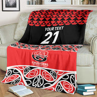 New Zealand Rugby Pacific Custom Blanket Whatumoana Maori Kowhaiwhai Pattern LT9 - Polynesian Pride