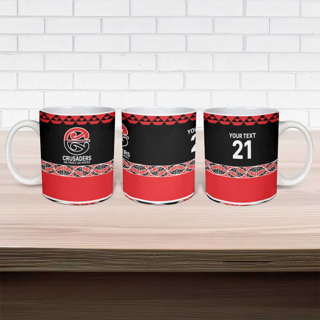 New Zealand Rugby Pacific Custom Ceramic Mug Whatumoana Maori Kowhaiwhai Pattern - Polynesian Pride
