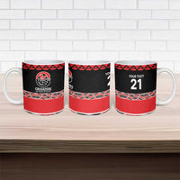 New Zealand Rugby Pacific Custom Ceramic Mug Whatumoana Maori Kowhaiwhai Pattern - Polynesian Pride