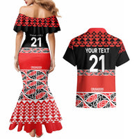 New Zealand Rugby Pacific Custom Couples Matching Mermaid Dress and Hawaiian Shirt Whatumoana Maori Kowhaiwhai Pattern LT9 - Polynesian Pride