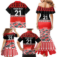 New Zealand Rugby Pacific Custom Family Matching Mermaid Dress and Hawaiian Shirt Whatumoana Maori Kowhaiwhai Pattern LT9 - Polynesian Pride