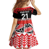 New Zealand Rugby Pacific Custom Family Matching Off Shoulder Short Dress and Hawaiian Shirt Whatumoana Maori Kowhaiwhai Pattern LT9 - Polynesian Pride