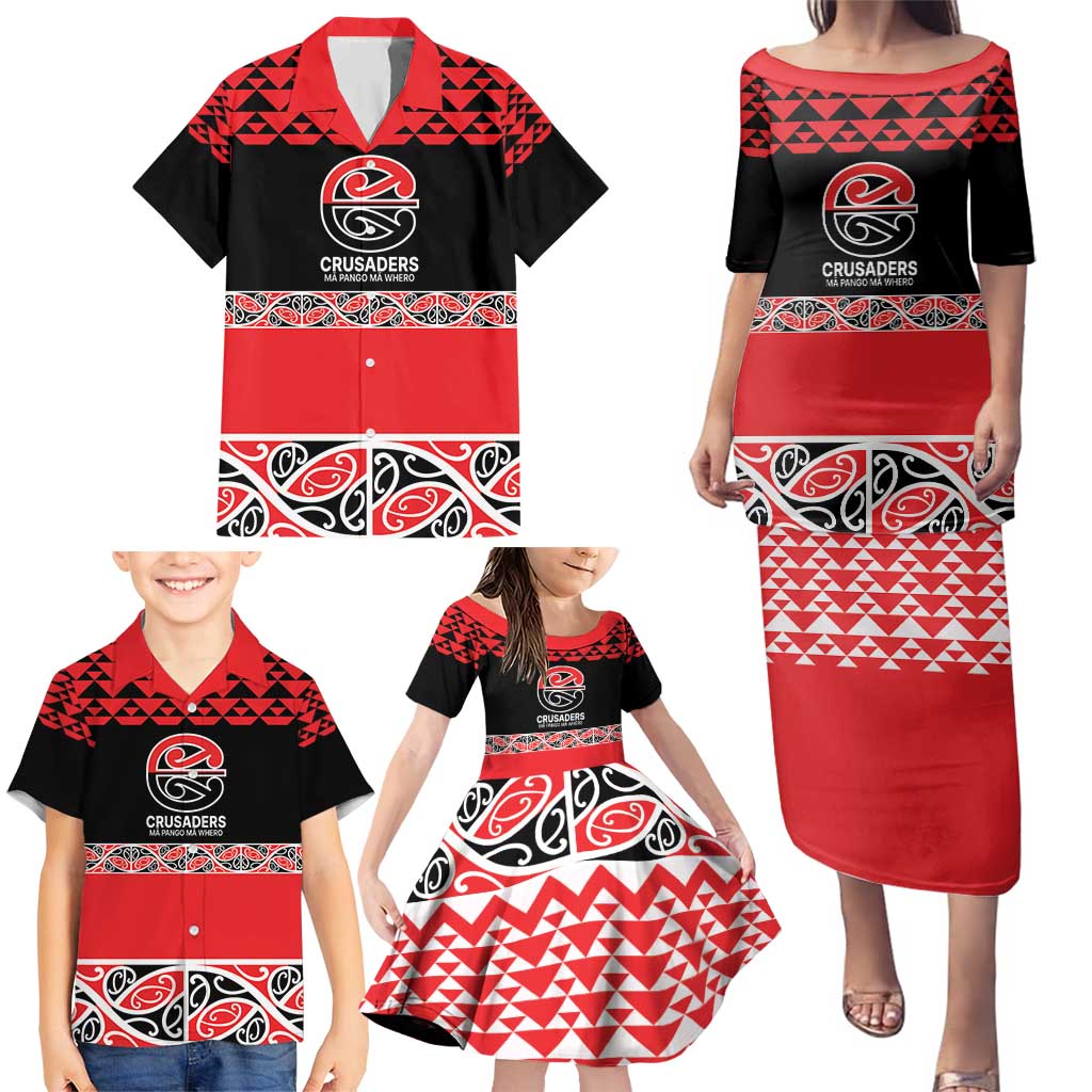 New Zealand Rugby Pacific Custom Family Matching Puletasi and Hawaiian Shirt Whatumoana Maori Kowhaiwhai Pattern