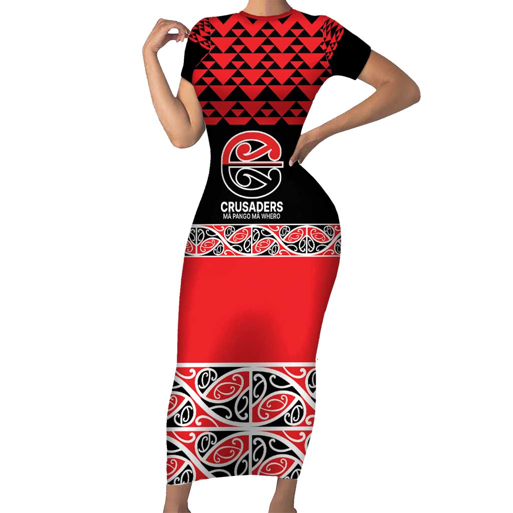New Zealand Rugby Pacific Custom Family Matching Short Sleeve Bodycon Dress and Hawaiian Shirt Whatumoana Maori Kowhaiwhai Pattern LT9 Mom's Dress Blue - Polynesian Pride